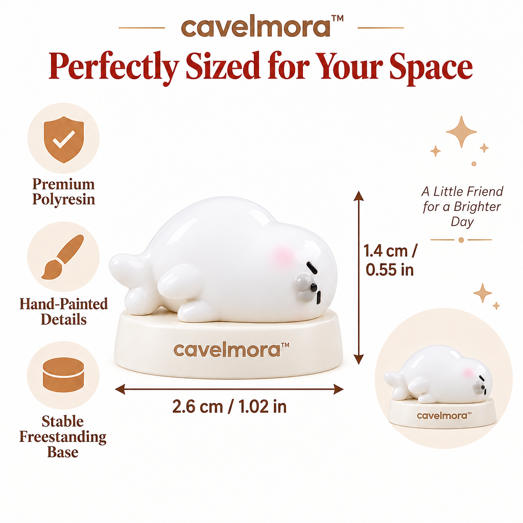 Cavelmora™Sleepy Lying Seal Resin Figurine