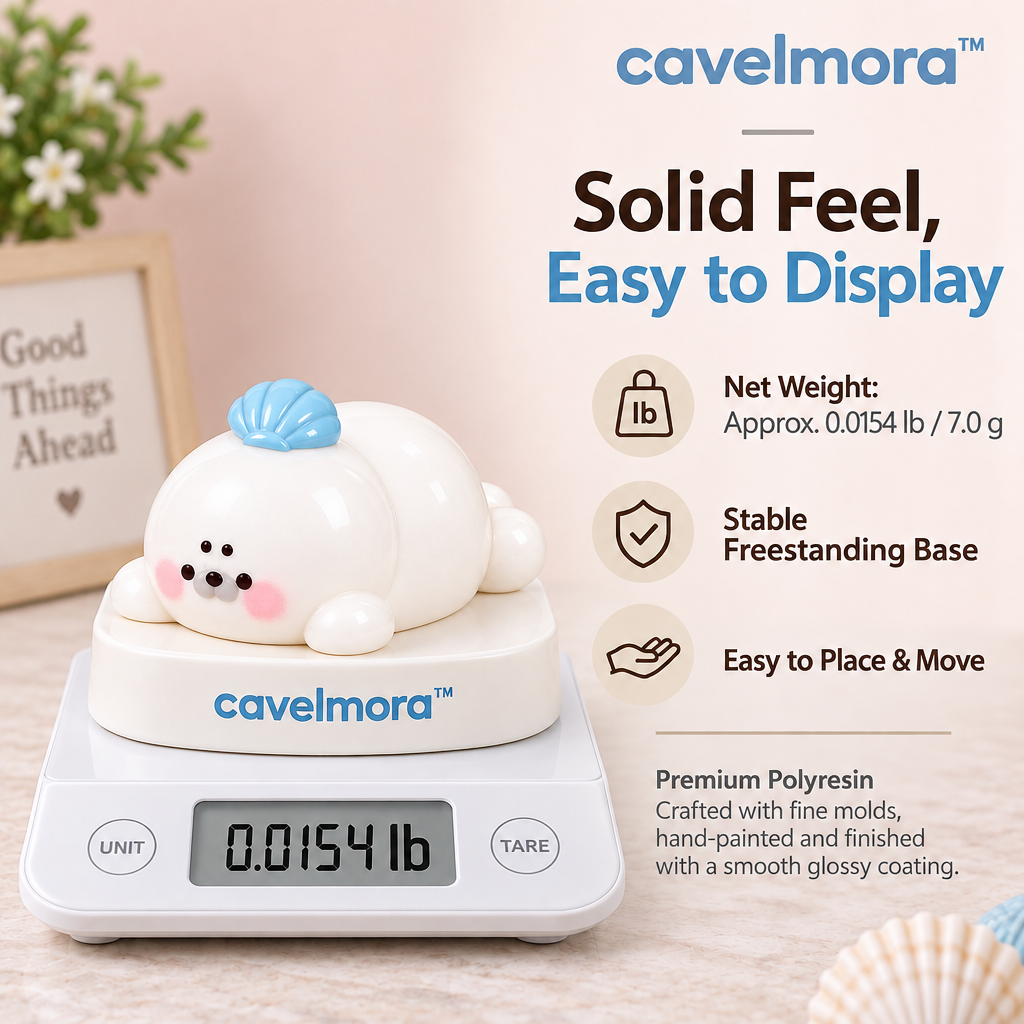 Cavelmora™Seal With Blue Shell Resin Figurine