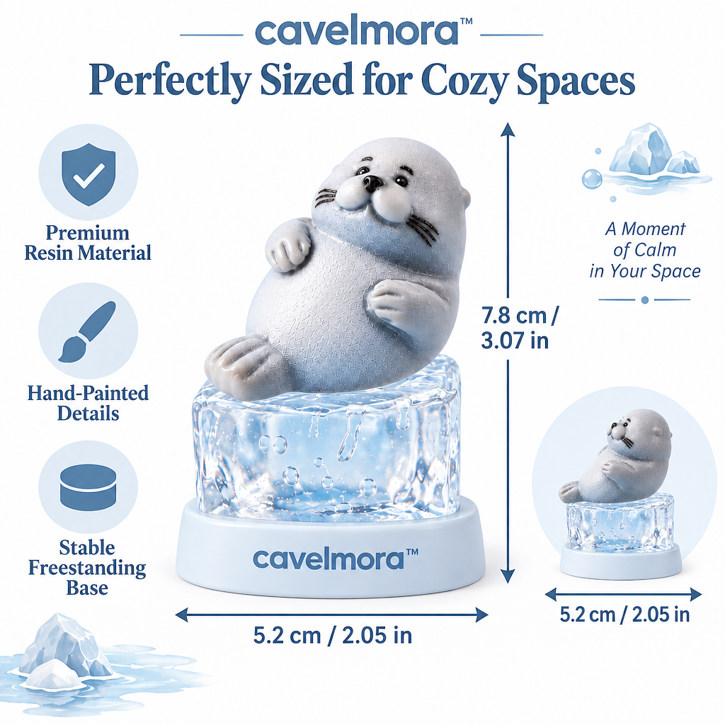 Cavelmora™Sea Otter on Ice Block Resin Figurine
