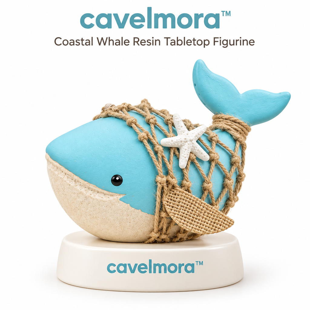 Cavelmora™Net Wrapped Light Blue Whale Figurine