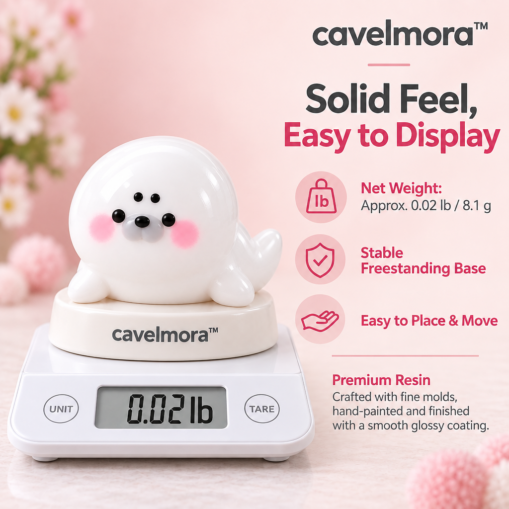 Cavelmora™Chubby White Seal Resin Figurine