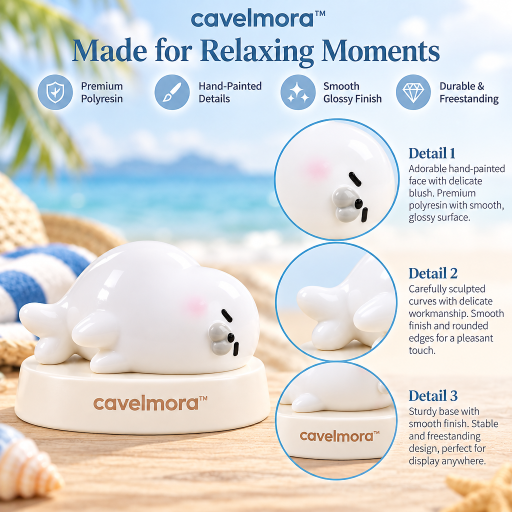 Cavelmora™Sleepy Lying Seal Resin Figurine