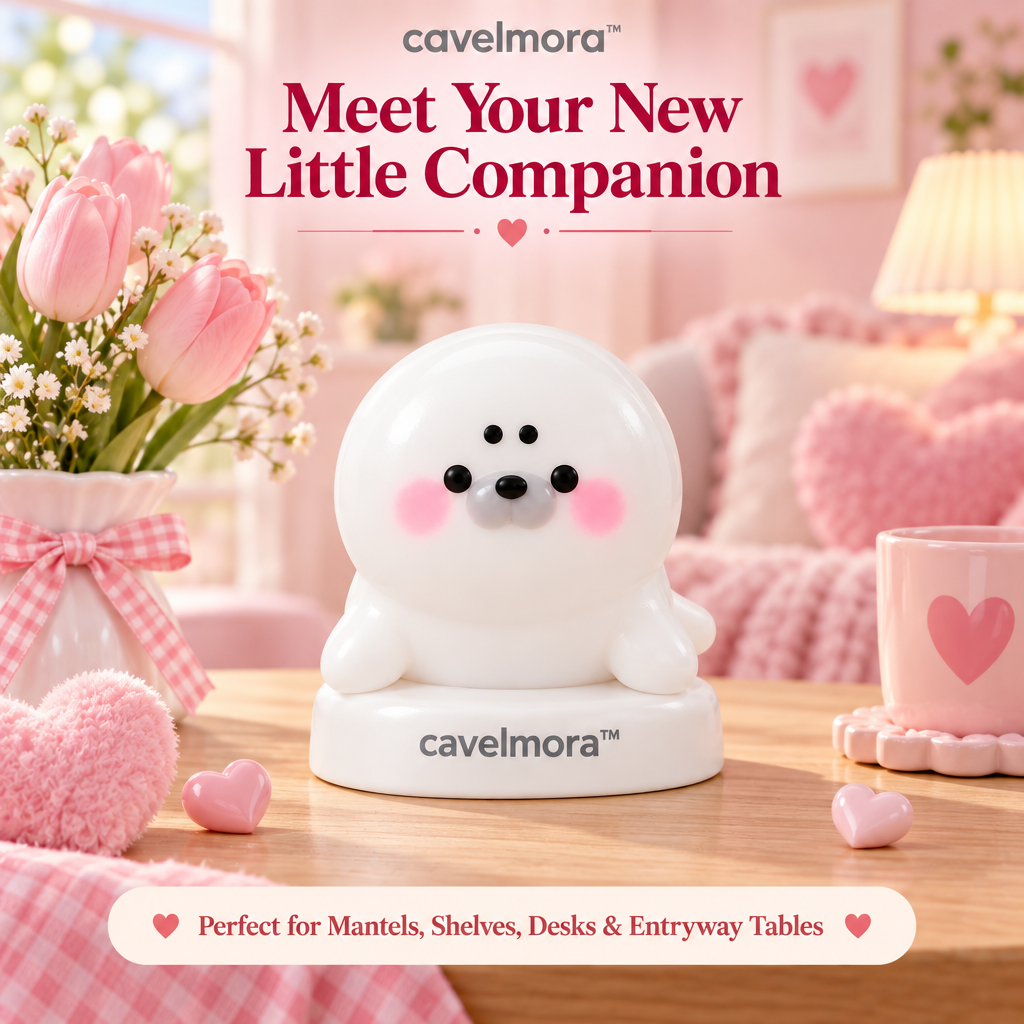 Cavelmora™Chubby White Seal Resin Figurine