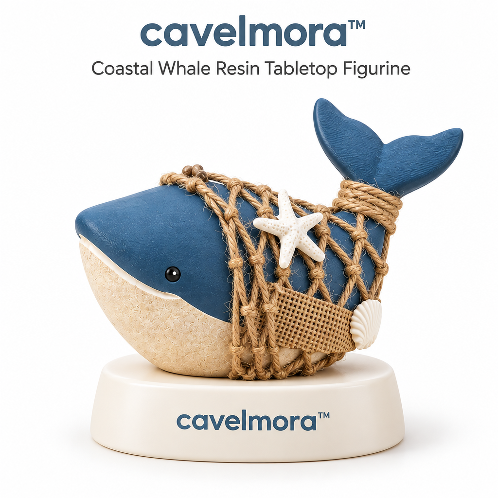 Cavelmora™Nautical Net Wrapped Whale Figurine