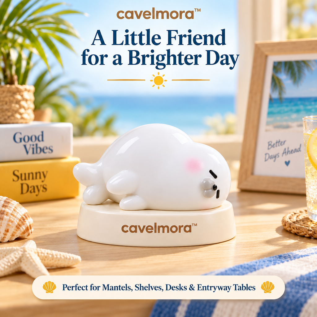 Cavelmora™Sleepy Lying Seal Resin Figurine