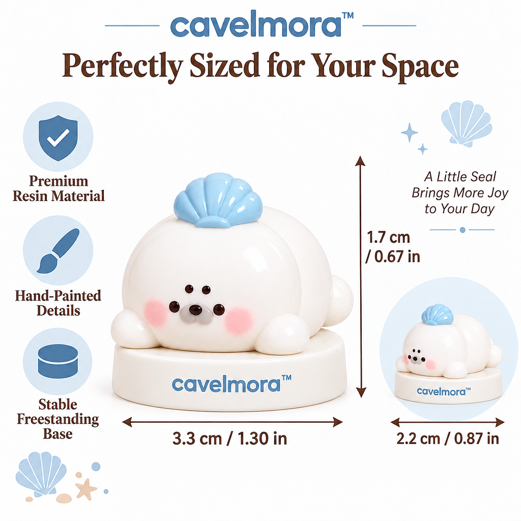 Cavelmora™Seal With Blue Shell Resin Figurine