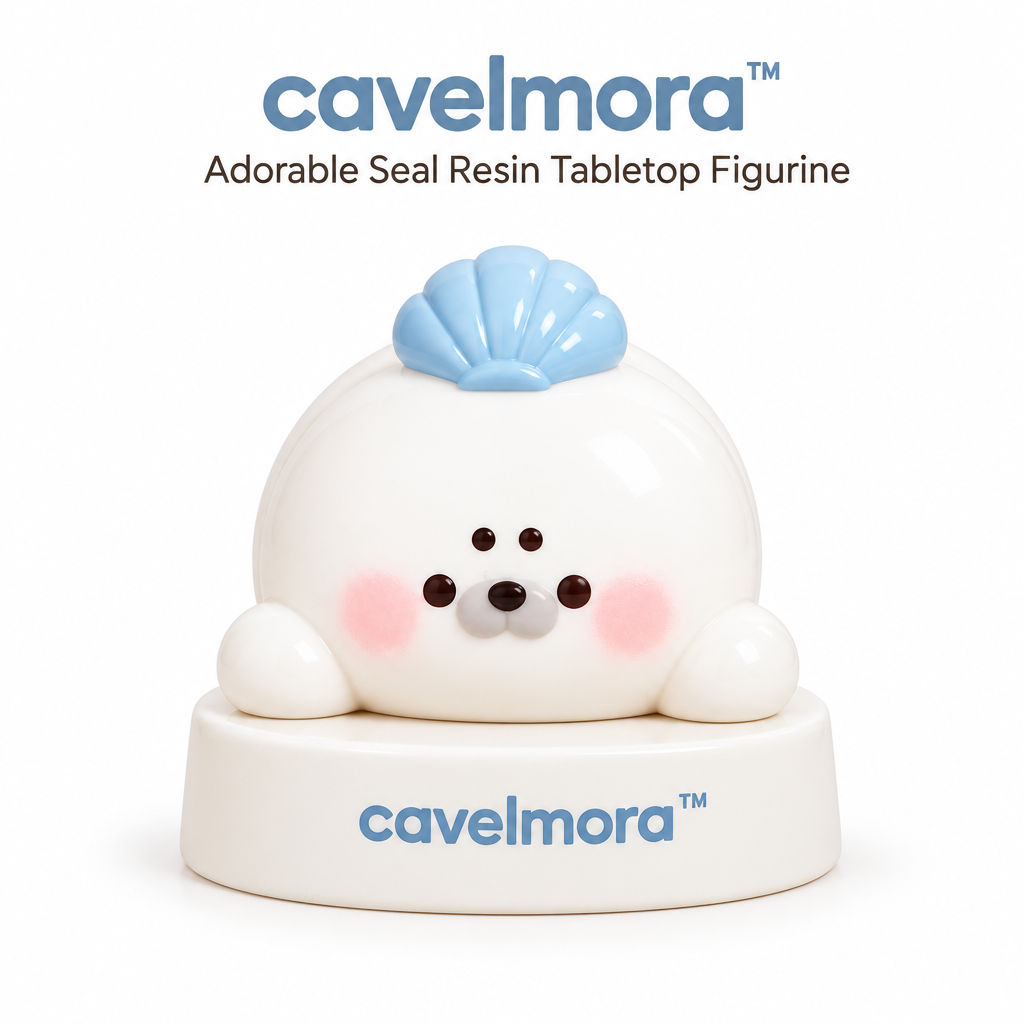 Cavelmora™Seal With Blue Shell Resin Figurine