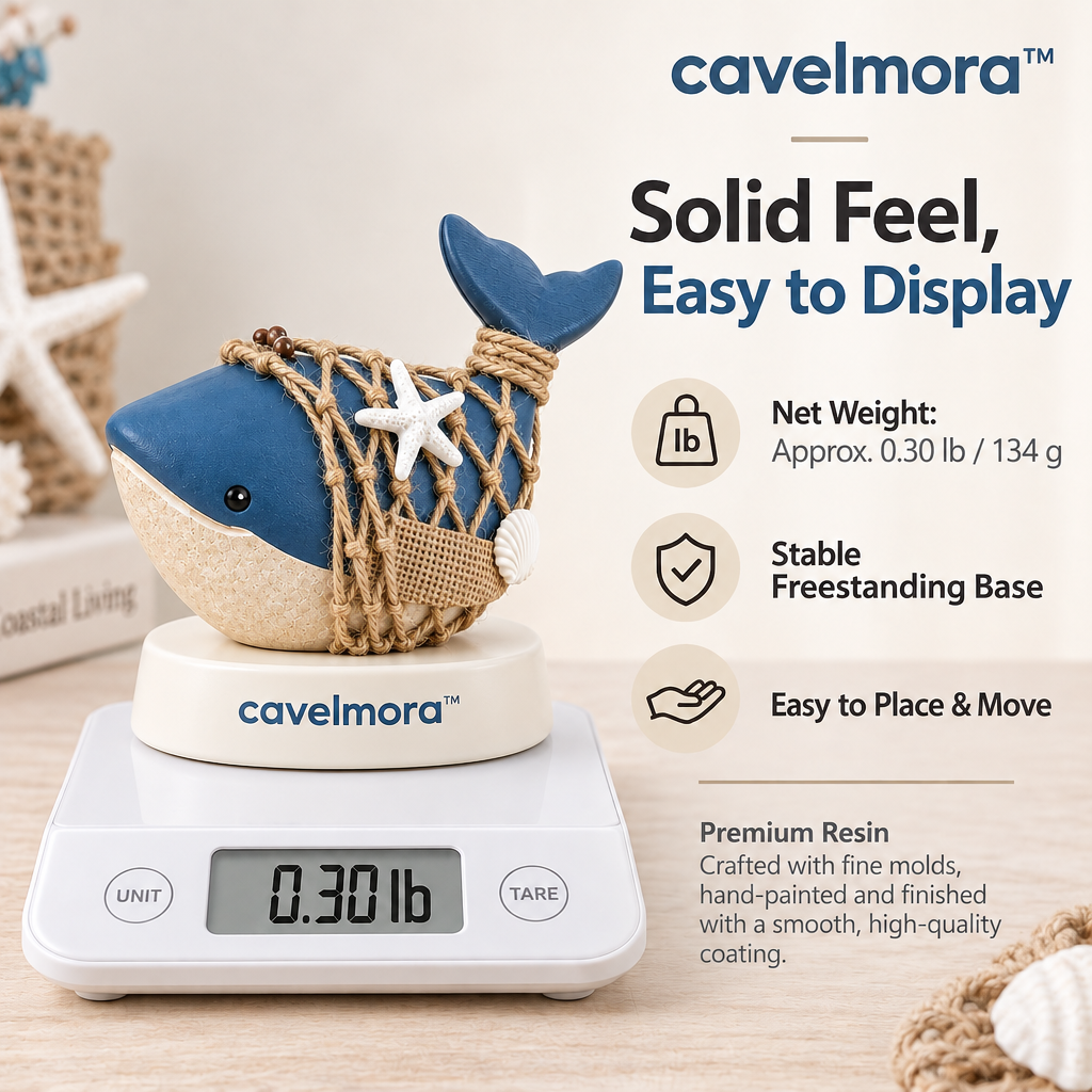 Cavelmora™Nautical Net Wrapped Whale Figurine