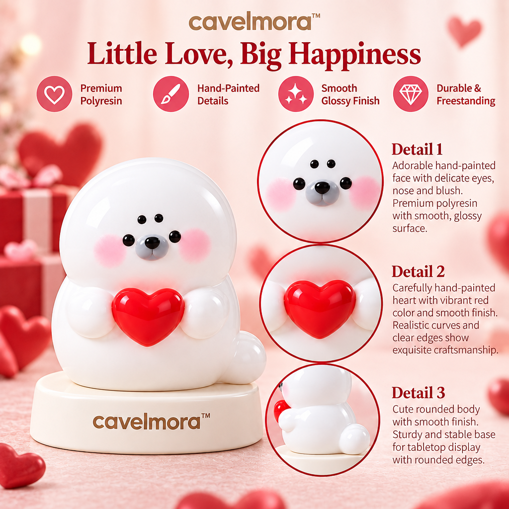 Cavelmora™Heart Hugging Seal Resin Figurine
