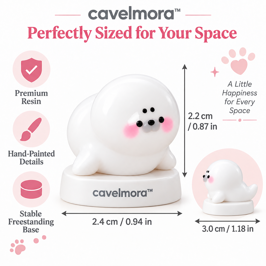 Cavelmora™Chubby White Seal Resin Figurine