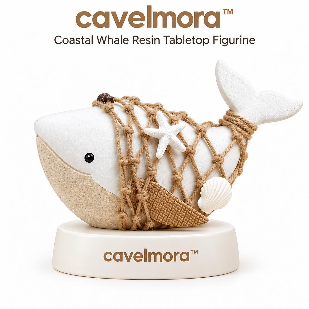 Cavelmora™Net Wrapped White Whale Figurine
